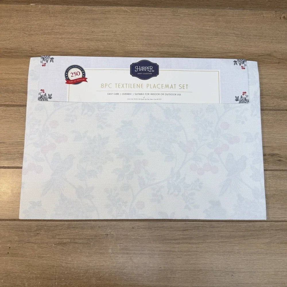 8pc Harper Liberty Collection Textilene Table Mats USA 250th Anniversary